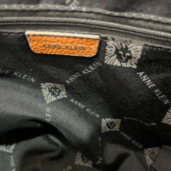 Anne Klein Black Textured Satchel Bag - Picture 6 of 8